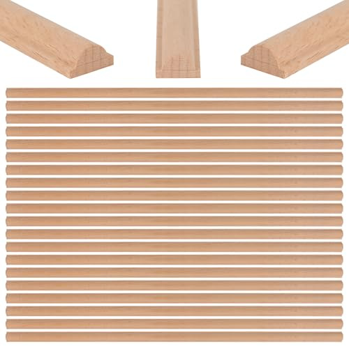 20PCS Moulures en Bois Perlées Non Peint 8M Moulure Décorative pour Meubles,Porte DIY, Mur, Table, Armoire, Revêtement en Bois, Profilés Décoratifs