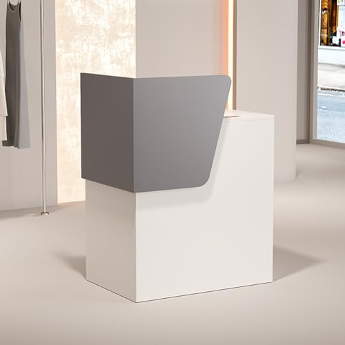 Koncey Empfangstheke Empfangstresen-Holz, Rezeptionstheken mit Verschließbaren Schubladen, Einfache Installation Verkaufstheke für Büro, Salon, Lobby(Grau,L 80 x W 40 x H 95 cm)