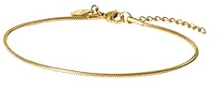 Purelei® Sleek Fußkettchen – wasserfest & verstellbar | Filigranes Schlangenketten-Anklet aus Edelstahl & 14K/18K Vergoldung | Minimalistischer Sommer-Look & zeitlose Eleganz (Gold)