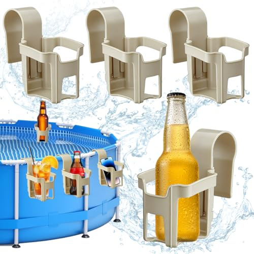 4 Piezas Portavasos Junto a la Piscina, Soporte para Bebidas Junto a La Piscina, Piscina Desmontable de Portavasos, Portavasos de Piscinas para Fiestas de Verano En La Piscinas Playa