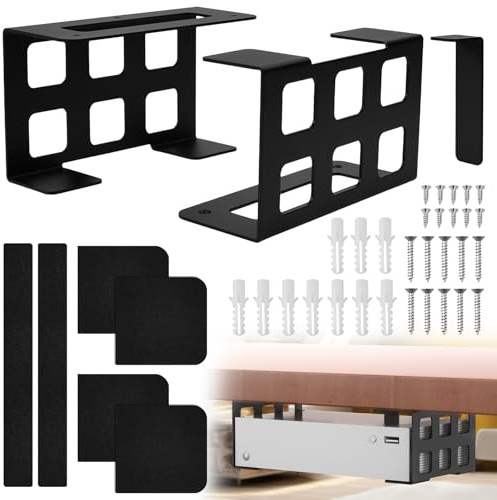 Dtenlur Juego de Soportes para Miniordenador Soportes Bajo Escritorio para Router Soporte Techo Proyector Compatibles Xbox Series S y PS5 Pro TV Box para Dispositivos con un Grosor Inferior a 9cm