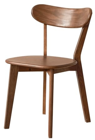 YESWOOD Chaise de Salle à Manger en Chêne Massif, Noyer | Dossier Ergonomique, Pour Salle à Manger, Cuisine, Salon, Bureau, Chambre, 47,5 x 55 x 78 cm
