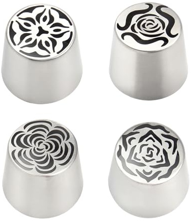 Übergroße russische Spritztüllen-Set Dekorative Marshmallow-Düse Edelstahl Blumendüsen für DIY Backen 3D Blumensträuße Rosen
