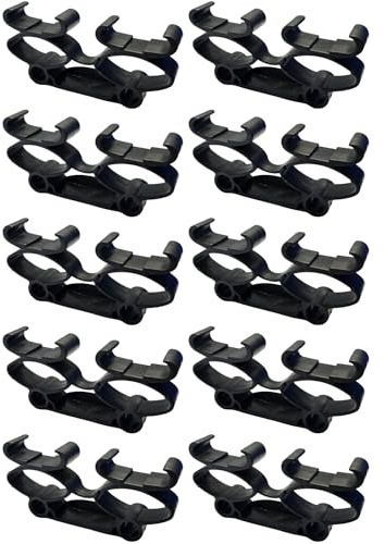 cyclingcolors 10x Bed double slat holder Flexiclip 38 × 8 mm suspended elastomer base wooden frame furniture end cap dowel fixing, black