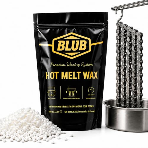 BLUB Hot Wax – Cera para Cadena de Bicicleta con Aditivos Cerámicos | Uso Profesional, Baja Fricción, MTB Carretera Gravel, Hasta 600 km, Acabado Seco, Sin Residuos, Menos Desgaste 500g
