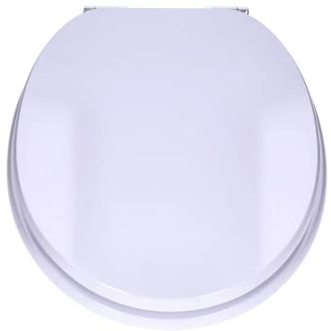 TP WC-Sitz mit Absenk-Automatik und Motiv, Soft-Close-Funktion, Toiletten-Deckel mit Holz-Kern, ovale O-Form, EU-Größe, bis 120 kg, rostfreie Scharniere, einfache Montage, universal passend (Weiß)