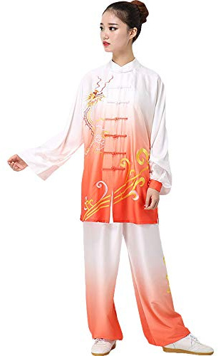 ZooBoo Tai Chi Uniform Clothing - Qi Gong Martial Arts Wing Chun Shaolin Kung Fu Taekwondo Training Cloths (Two-Piece Suit, XL)