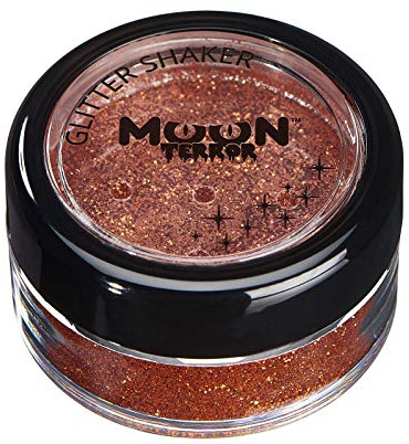 Moon Terror Agitadores de purpurina de Halloween | Maquillaje SFX, Brillo Festival para Rostro, Cuerpo, Cabello, Maquillaje de Efectos Especiales | 5g Calabaza Naranja