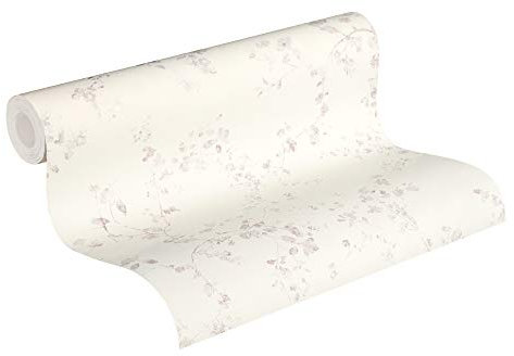 A.S. Création Livingwalls Vliestapete Metropolitan Stories Lola Paris Tapete mit Blumen floral 10,05 m x 0,53 m lila weiß Made in Germany 368961 36896-1