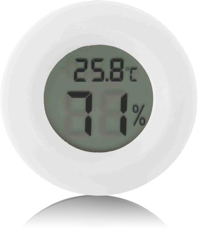Mini Digital LCD Thermometer Hygrometer Pet Elektronische Luftfeuchtigkeit Temperaturmesser für Inkubatoren Indoor Reptilienzucht Box Wetterstation Gewächshaus Keller Runde