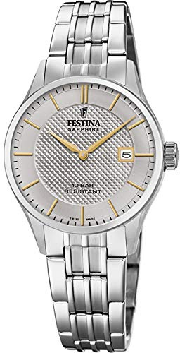 Festina Uhr Für Damen F20006/2 Swiss Made Silber Edelstahl Case SilberEdelstahl Band