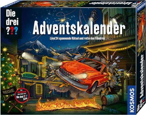 Die drei ??? Adventskalender von KOSMOS 630560, Löse die 24 spannenden Rätsel und rette den Film-Dreh, Spielzeug-Adventskalender für Kinder ab 8 Jahre, Krimi Detektiv Geschichte bis Weihnachten