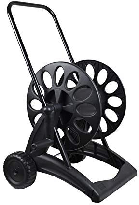 Virsus Carrello Avvolgitubo Manuale da giardino, di colore nero, rullo in resina antiurto e telaio in metallo, avvolgi pompa capacità 50 metri tubo diametro di Ø 1/2 oppure 35 metri tubo da Ø 5/8