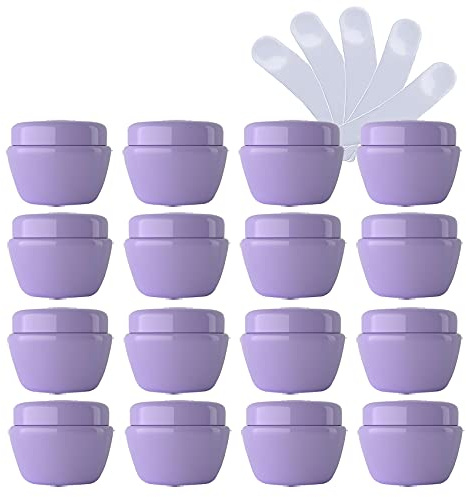 TIANZD 24 Pièces Vides Petit 30 ml Jaune Pot en Plastique avec Couvercle 30 g Pots de Cosmétique Crème de Bouteille Contenant pour des Produits Cosmétiques Baume à Lèvres avec 6x Spatules
