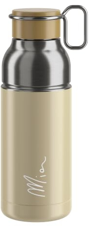 ELITE MIA Trinkflasche Beige & Silber 650 ml – BPA-frei, Leicht & Auslaufsicher – Für Fahrrad Sport Radsport MTB Gravel