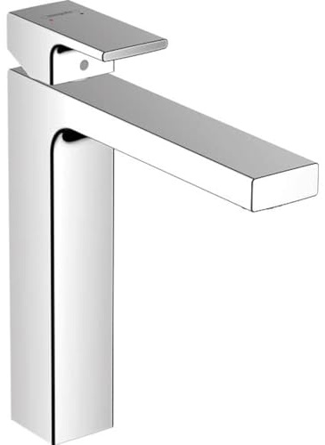 hansgrohe Waschtischarmatur Vernis Shape, Wasserhahn Bad mit Auslauf Höhe 190 mm, mit Zugstange, Badarmatur wassersparend, Chrom