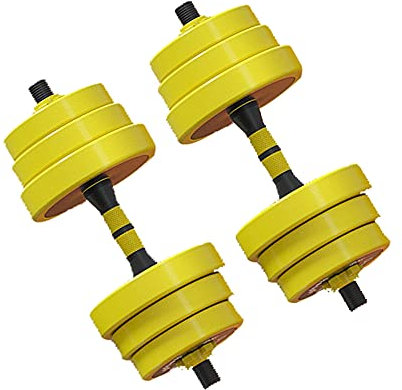 GEREP Hanteln Hantelset 2 in 1 Kurzhanteln Langhantel, Verstellbar Kurzhantelset, Professionell Dumbbell Gewichten für Krafttraining/Gelb / 2×5kg