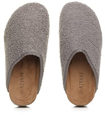 AJVANI Womens ladies flat comfort footbed slippers grip sole indoor mules size 7 40