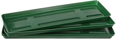 Home Garden Ornaments Untersetzer 5er Set für Pflanzkasten und Balkonkasten – länglicher Kunststoff-Unterteller für Blumenkasten und Übertopf, Wetterfest, Ideal für Balkon und Terrasse (46 cm, Grün)
