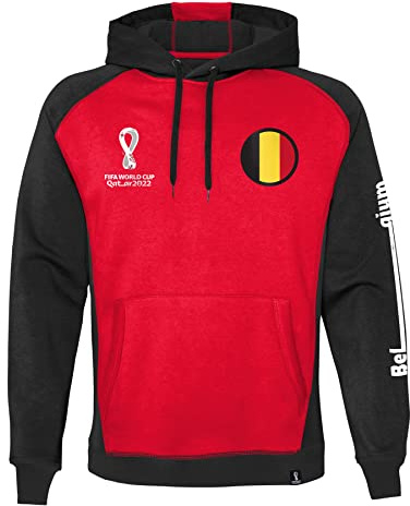 FIFA Sweat à Capuche Officiel Coupe du Monde 2022, Rouge/Noir, XXL Homme