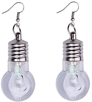 Generic 1paar LED-Tink-Glühbirnen Ohrringe - Dangle, Modern - Edelstahl, Gelbgold, Sterling-Silber - Schmuck-Ohrringe - 2.0 mm - Poliert - Hebel Rückseite - Mond - Feier, Work - 1 Stück