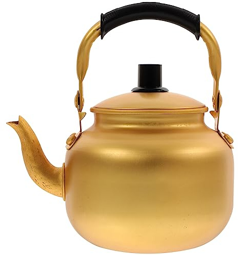 Kichvoe Retro Wasserkocher Aluminium Wasserkocher Metall Wasserkessel Koreanische Kessel Tragbarer Teekessel für Makgeolli Koreanische Reiswein Makgeolli Restaurant Camping 1L
