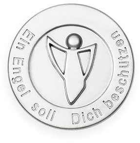 FRITZ COX Automedaille Schutzengel EIN Engel soll Dich beschützen | Schutzengel für die Reise | aus Metall | mangetisch | 2,5cm