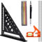 Squadra da Falegname 180mm, Squadra Combinata 300mm,Squadra Combinata per Legno con 1 Matite da Carpentiere e 12 ricariche per penna per Falegname misurare et segnare