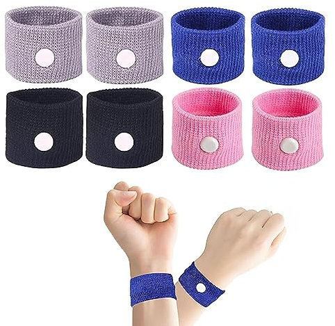 8Pcs Motion Travel Sickness Bands,Motion Sickness Bands,Travel Sickness Relief Wristbands Anti-Nausea Acupressure Wristband Dizziness Pregnant for Car Travel Sea Morning Sickness.