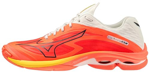 Mizuno Wave Lightning Z7, Zapatillas de Voleibol Unisex Adulto, NeonFlame/Black/Bolt2Neo, 43 EU