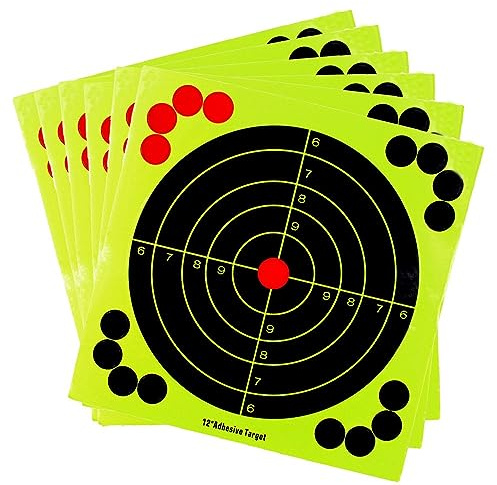 ACEXIER 12inche Cibles de tir Réactif Éclaboussure Adhésif Autocollant Papier Pistolet Tir Entraînement (20PCS)