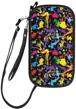DOTBUY-SHOP Reisetasche Familie Reiseorganizer, Bunt Mehrfarbig Muster Reisepasshülle Familie 4 Pässe, Reisepass Brieftasche Reisedokumententasche Reisepass Organizer (Aquarell)