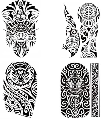 Temporary Tribal Maori Arm Tattoo Fake Tattoo 4 Bögen Set Maori 4