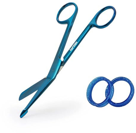 AFTREN Medizinische Schere, EMT-Trauma-Schere, 5,5 Zoll, chirurgische Schere für Krankenpflege, Edelstahl-Verbandschere für Krankenschwestern (Blau, 5,5 Zoll)