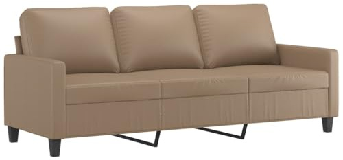 vidaXL 3-Sitzer-Sofa Cappuccino-Braun 180 cm Kunstleder