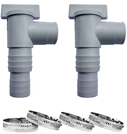 ACAREY Pool Schlauchhalter Pool Zubehör Wartungshahn/Absperrhahn Für Pools Mit 32mm Schlauchanschluss, Poolschlauch Adapter Poolschlauch 32mm Verbinder (2 Satz)