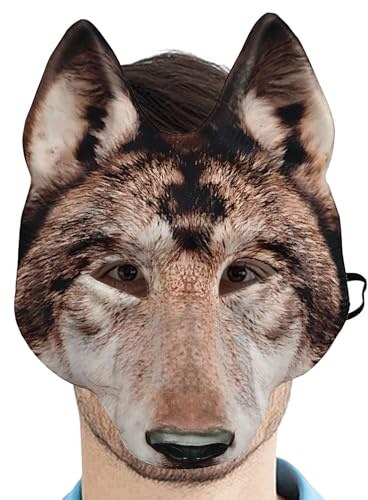 Generisch Wolfskopfmaske,Wolfsmaske - Gruselige Horrormaske Tiermaske,Tiermaske, Karneval, Maskerade, Maske für Halloween, Karneval, Kostümparty, Cosplay, Kostüm, Damen und Herren