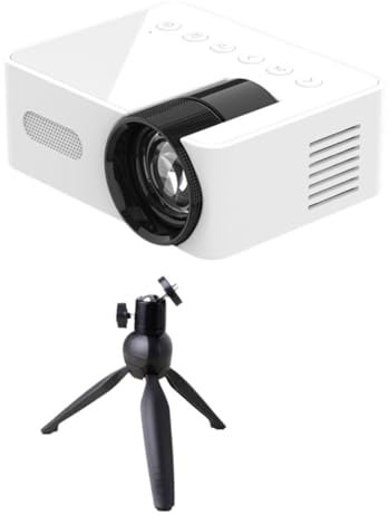 GOSER Projector LED HD 1080P Wireless Mobile Phone Mini Projector with Projector Stand Portable Home Theater Video Player, Easy to Use -B