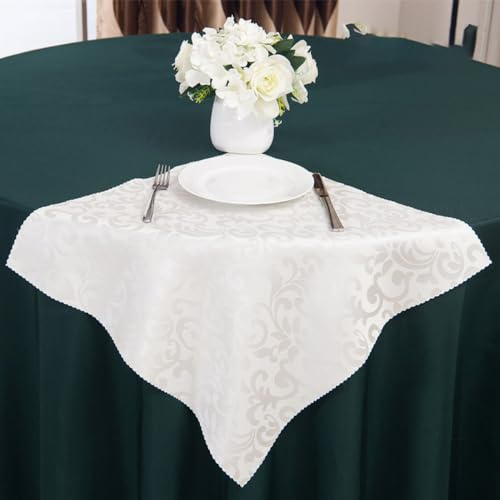 Anevous 12 Stück Jacquard Stoffservietten, 48x48cm Damast Servietten, Weich Waschbare Serviette, Wiederverwendbare Stoffservietten für Familienessen Hochzeiten Partys Restaurant Weihnachten,Beige