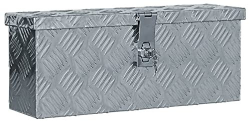 Xichuzi Aluminiumkiste, Staubox, Anhänger Kiste, Aluminiumbox, Koffer Box, werkzeugkasten, 48,5 x 14 x 20 cm Silbern