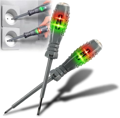 Schaltungsprüfer-Stifte, 2 Stück, 2-in-1, tragbarer Spannungsprüfer, Schraubendreher mit hohem Drehmoment und magnetischen Schraubendreherköpfen, tragbares Spannungsprüfer, Schraubendreher-Set
