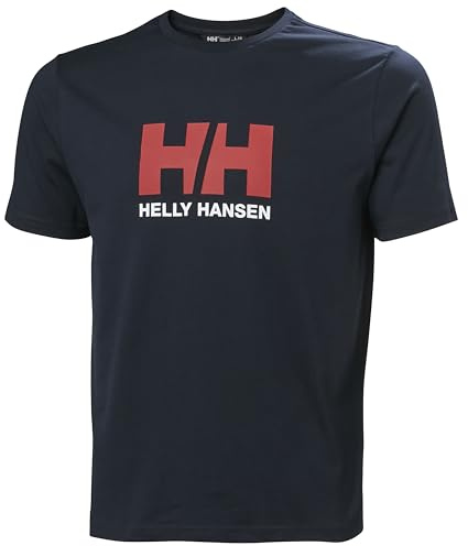 Helly Hansen Hombres Camiseta con el Logotipo de HH 3.0, Azul Marino, L