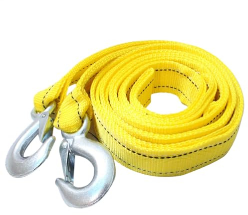 Nylonseil - Abschleppseil mit Haken, langlebiges Abschleppseil | Fahrzeug Abschleppseil Gelb, starkes Zugband, Fahrzeug Recovery Cable