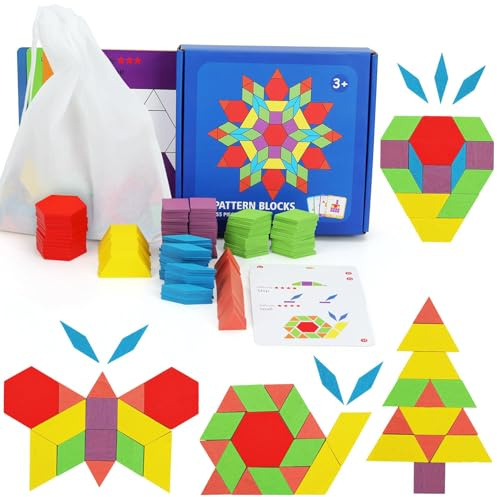 ANPEAC Holz Bauklötze Set 155 Stück für Kinder 4-8 Jahre