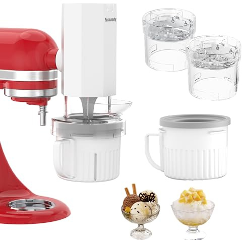 Aufsatz für Rasiereis und 2 Stück Eismaschinen-Aufsatz-Set, passend for KitchenAid Standmixer, BPA-frei, kompakte Größe, einfach im Gefrierschrank zu verstauen