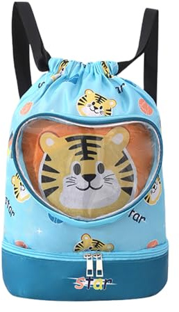 Genérico Mochila Infantil Para Piscina - Bolsa De Natación Para Chicos | Bolsa Ligera con Cordón y Diseño Infantil para Piscina, Viajes, Escuela, Campamento, Deportes y Gimnasio