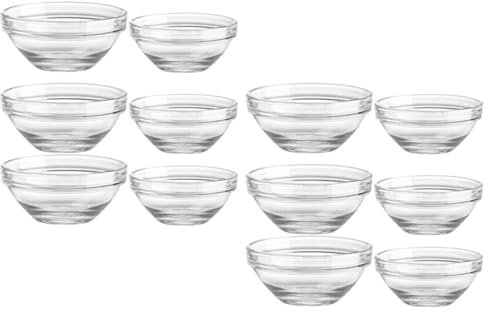 ULTECHNOVO 12pièces Lot de Ramequins Verre Transparent pour Cuisine Saladiers et Bols à Dessert Multifonctions et Imperméables