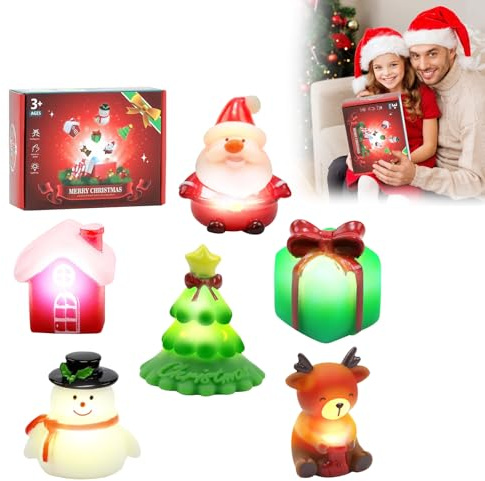Badespielzeug 𝗟𝗲𝘂𝗰𝗵𝘁𝗲𝗻𝗱 für Kinder,Weihnachts Badewannenspielzeug mit 𝗟𝗶𝗰𝗵𝘁,Baby Wasserspielzeug Ab 1 Jahr,𝗟𝗲𝘂𝗰𝗵𝘁𝘀𝗽𝗶𝗲𝗹𝘇𝗲𝘂𝗴 für Badewanne Geschenk zu Weihnachten