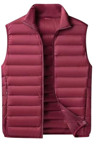 Genérico Chaleco Plumas Ligero Hombre,Chalequillo Caballero Plumon Guateado cálido con cremallera Transpirable Informal de invierno softshell sin mangas para otoño e
