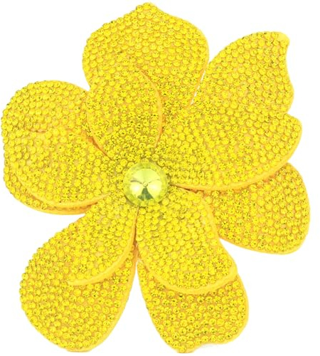 Mecool 3.74 Dual-Purpose Yellow Ladies Brooches and Flower Clip | Double Layer Women's Brooches & Pins Shimmering Created Crystal. Elegant Costume Jewellery Accessory | Brooches for Women UK Vintage